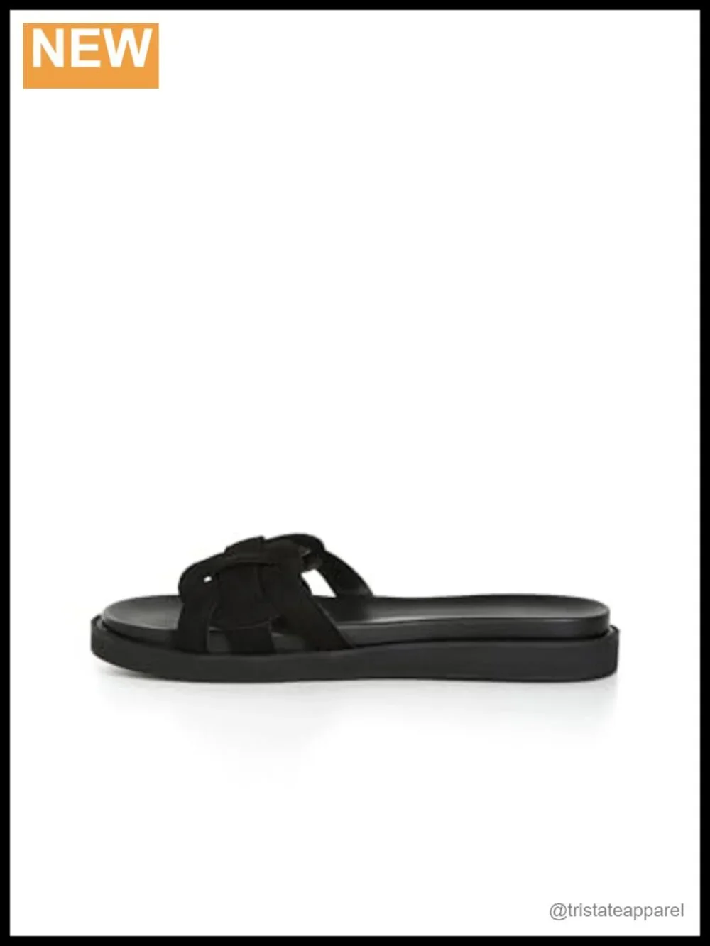Wide Fit Slide Sandals Star Weave Slip On Platform Casual Summer Shoe